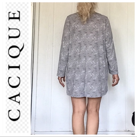 CACIQUE BY LANE BRYANT GRAY REINDEER SLEEP SHIRT 18/20 - Picture 3 of 9